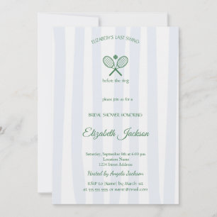 Invitación Last Swing Country Club Azul Rayado Despedida de S