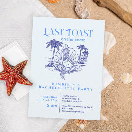 Invitación Last Toast Bachelorette Party Blue Mermaid 