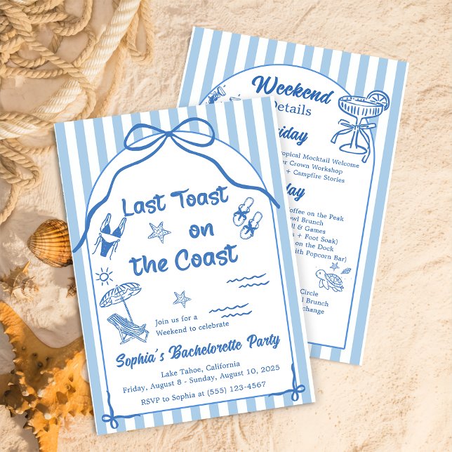 Invitación Last Toast On The Coast Bachelorette Weekend  (Subido por el creador)