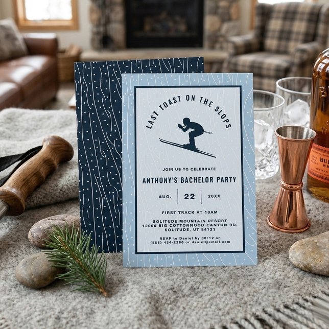 Invitación Last Toast on the Slopes Skiing Bachelor Party (Subido por el creador)