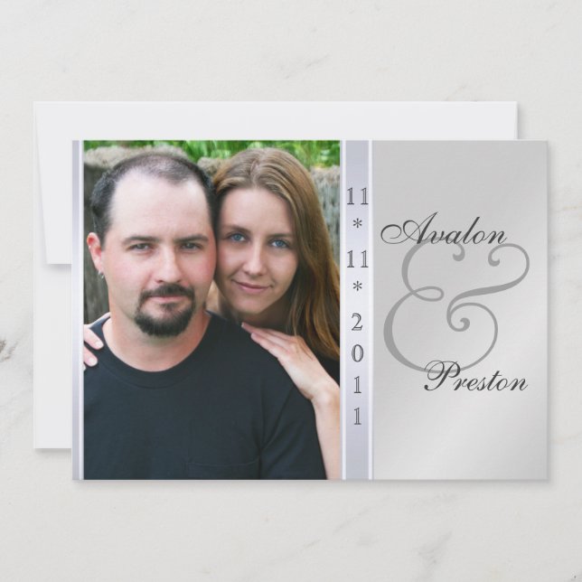 Invitación lateral de la boda de la foto del (Anverso)