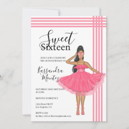 Invitación Latina Babe Rosa Dulces 16