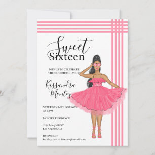 Invitación Latina Babe Rosa Dulces 16 