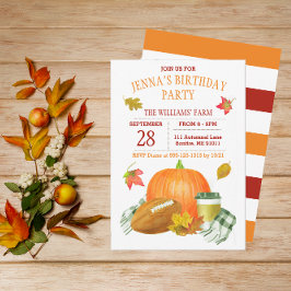 Invitación Latte de calabaza acuática y Fiesta de fútbol