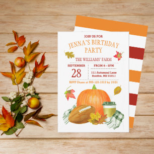 Invitación Latte de calabaza acuática y Fiesta de fútbol