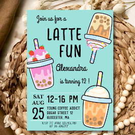 Invitación Latte divertido café bebé cumpleaños
