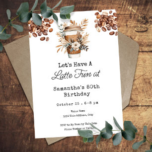 Invitación Latte Fun Coffee 80 cumpleaños adulto