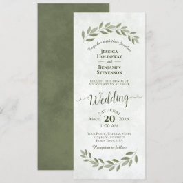 Invitación Laurel de color de agua deja a Sage Green Boda