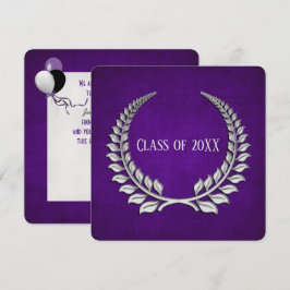 Invitación Laurel de Graduación en Morado