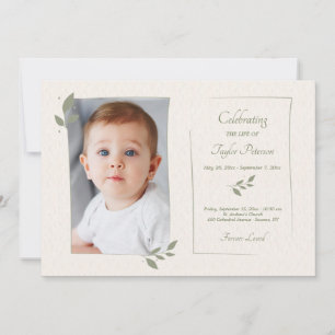 Invitación Laurel Leaf Frame Celebration of Life Card