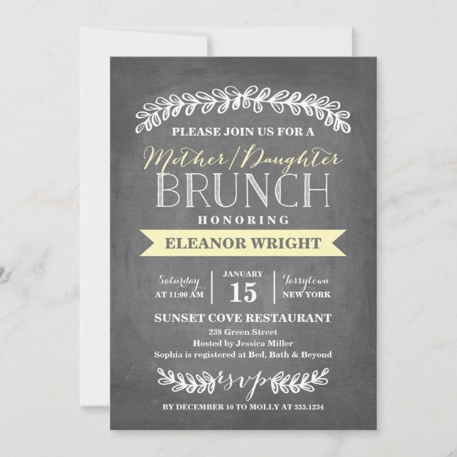 Invitación Laurel Mother Daughter Brunch (Anverso)