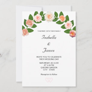 Invitación Laurel & Rose Flores Boda