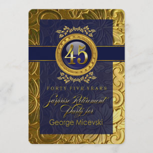 Invitación Lauren4 Elegante Fiesta de Jubilación Grabado en r