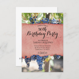 Invitación Lavado acuático uvas colgantes 50 cumpleaños