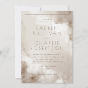 Invitación Lavado de acuarela beige elegante