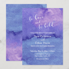 Invitación Lavado de Acuarela Púrpura, Para Tener y Retener