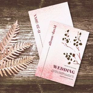 Invitación Lavado de acuarela y rama boda japonés