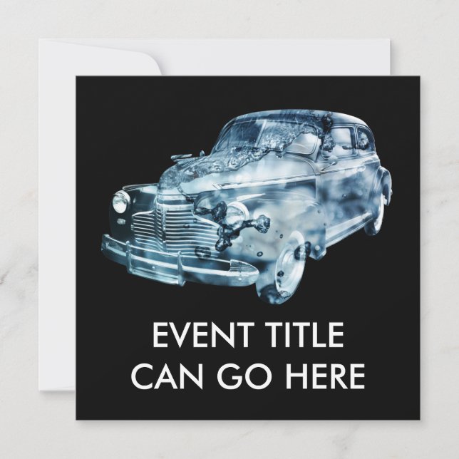 Invitación lavado de coches doble exposición (Anverso)
