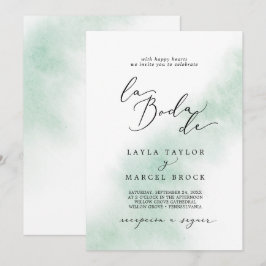 Invitación Lavado de color de agua | La Boda Verde De Boda