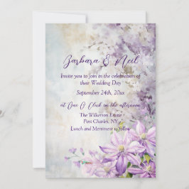 Invitación Lavanda acuarela floral