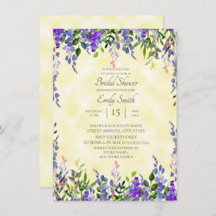 Invitación Lavanda acuática Floral Amarilla Ducha Británica