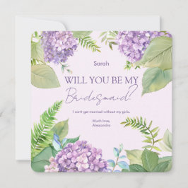Invitación Lavanda acuática Hidrangea Boda Bridesmaid