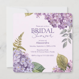 Invitación Lavanda acuática Hidrangea Flor Ducha de novia
