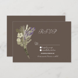 Invitación Lavanda acuática Rústica Botánica Floral RSVP