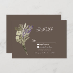 Invitación Lavanda acuática Rústica Botánica Floral RSVP