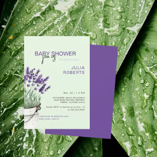 Invitación Lavanda acuática y Baby Shower de fábrica