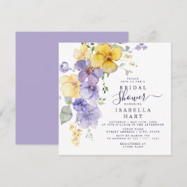 Invitación Lavanda Amarillo Botánico Floral Ducha de Novias