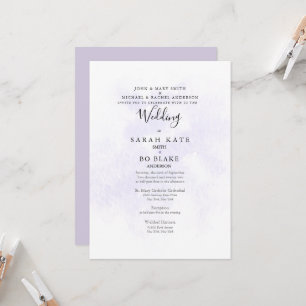 Invitación Lavanda Ambos Conjuntos Padres Dos Lugares Boda