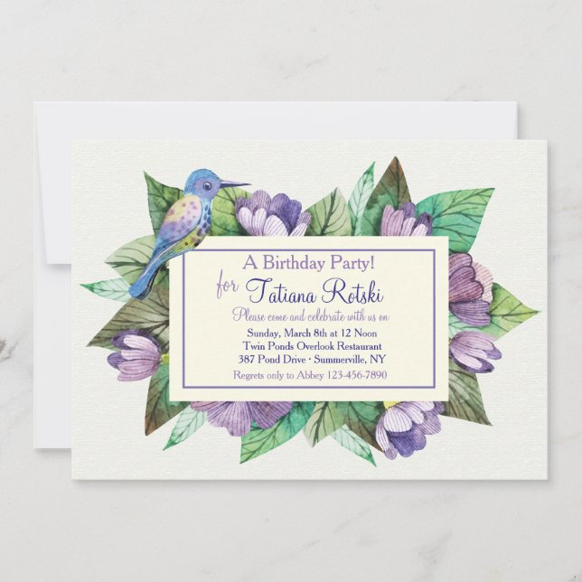 Invitación Lavanda Azul (Anverso)