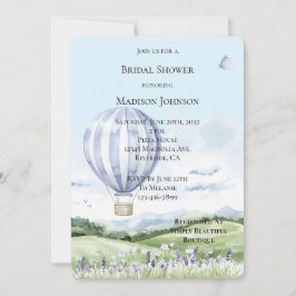 Invitación Lavanda Balón de aire caliente Ducha de novia flor