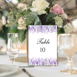 Invitación Lavanda Boda Floral Botánico Números de tabla