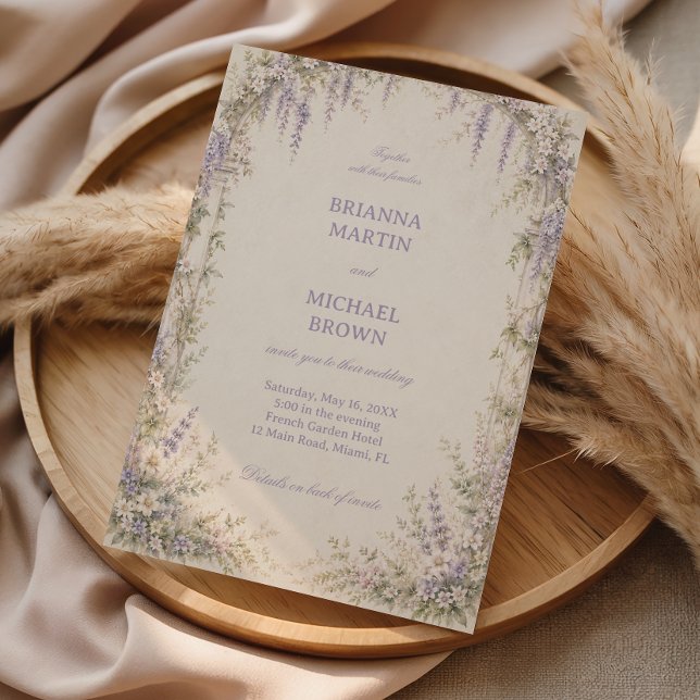 Invitación Lavanda Botánica Vintage (Subido por el creador)