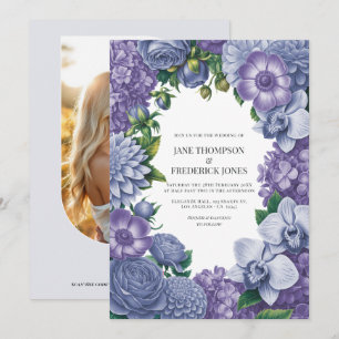Invitación Lavanda Crepuscular, Humo de Periwinkle y Bluebell