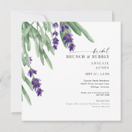 Invitación Lavanda cuadrada Bridal Brunch & Bubbly Shower