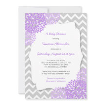 Lavanda Dahlia Bebé invita/gris púrpura