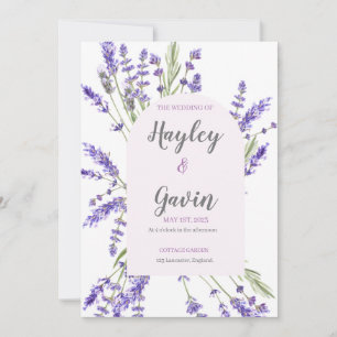 Invitación Lavanda de casamiento de jardín de campo inglés