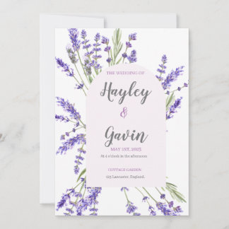Invitación Lavanda de casamiento de jardín de campo inglés
