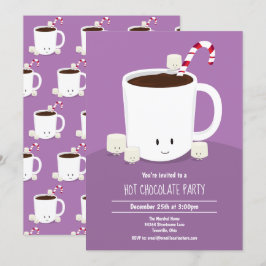 Invitación Lavanda de chocolate caliente Fiesta de Navidades 