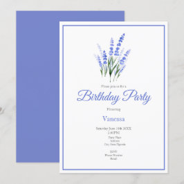 Invitación Lavanda de color de agua Bouquet