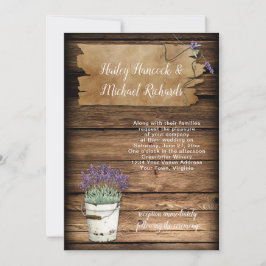 Invitación Lavanda de Cubo de Estaño Rústico Viejo Rótulo Mad