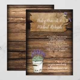Invitación Lavanda de Cubo de Estaño Rústico Viejo Rótulo Mad