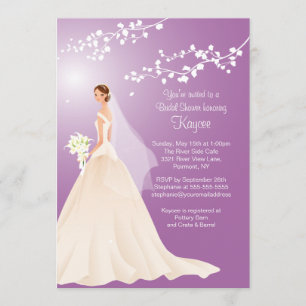 Invitación Lavanda de moda BRUNETTE Novia Ducha