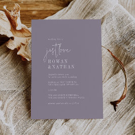 Invitación Lavanda de Moda moderna Boda Purple Just Love