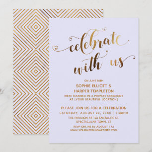 Invitación Lavanda de oro celebra con la fiesta post casada d