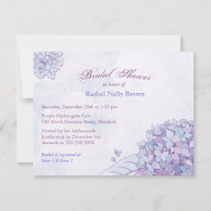 Invitación Lavanda dulce Hydrangea Floral Bridal Shower