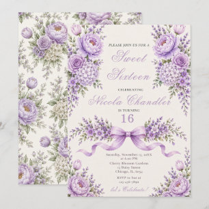 Invitación Lavanda Dulces Dieciséis